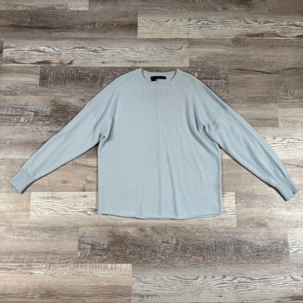360 Cashmere 100% Cashmere Crewneck Sweater Light Blue Relaxed Capsule Luxury M